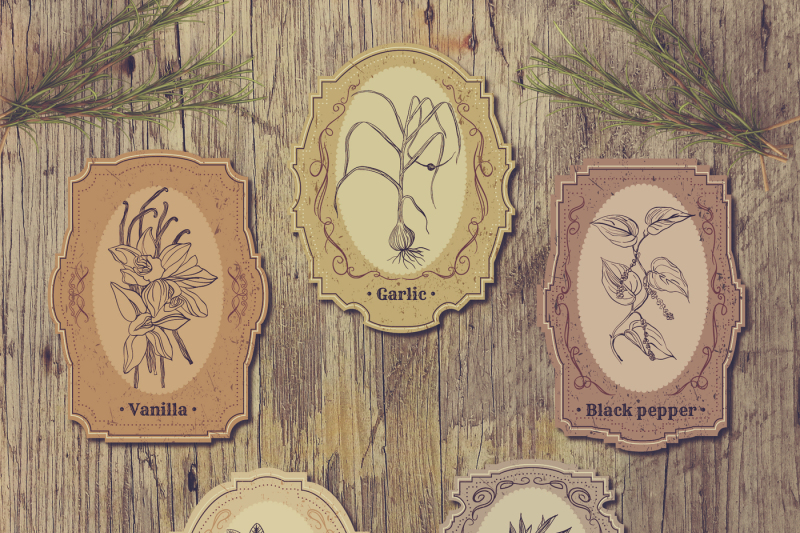 herbs-and-spices-vintage-labels-set