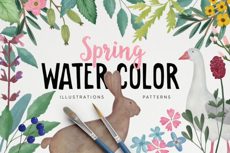spring-and-easter-watercolor-set