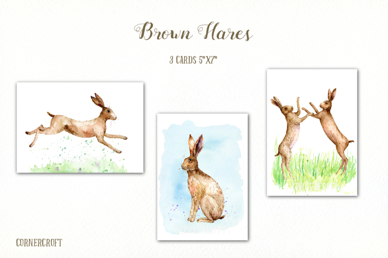 watercolor-clipart-brown-hares