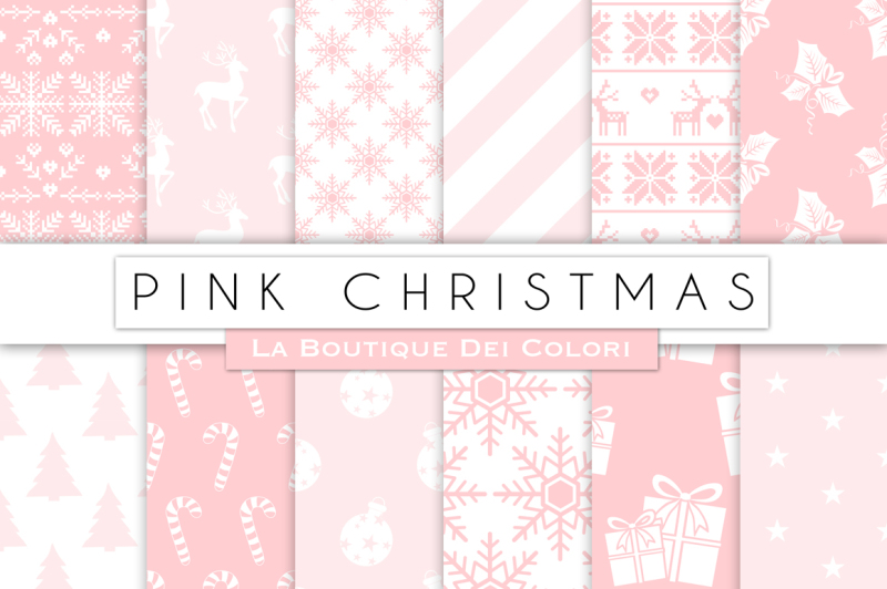 pink-christmas-digital-paper