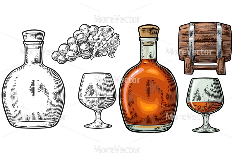 glass-barrel-and-bottle-of-cognac