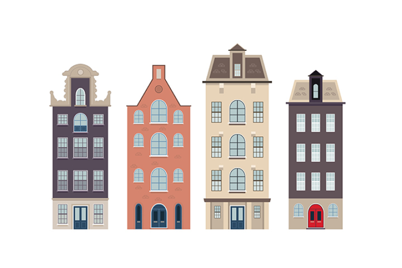 urban-european-houses-in-different-architectural-styles-and-colors