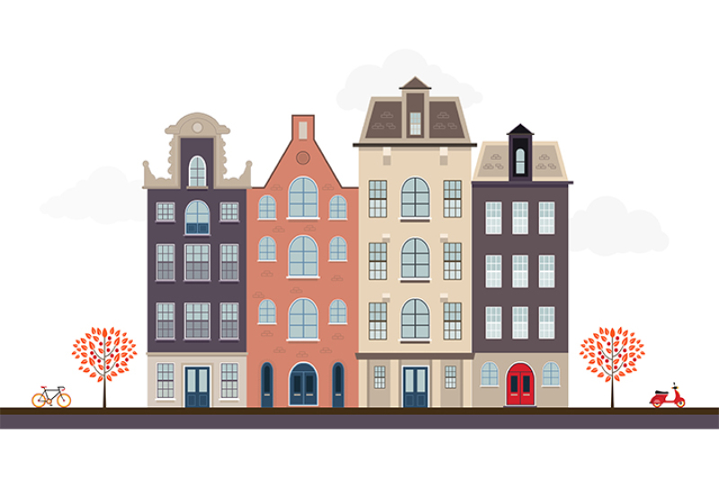 urban-european-houses-in-different-architectural-styles-and-colors