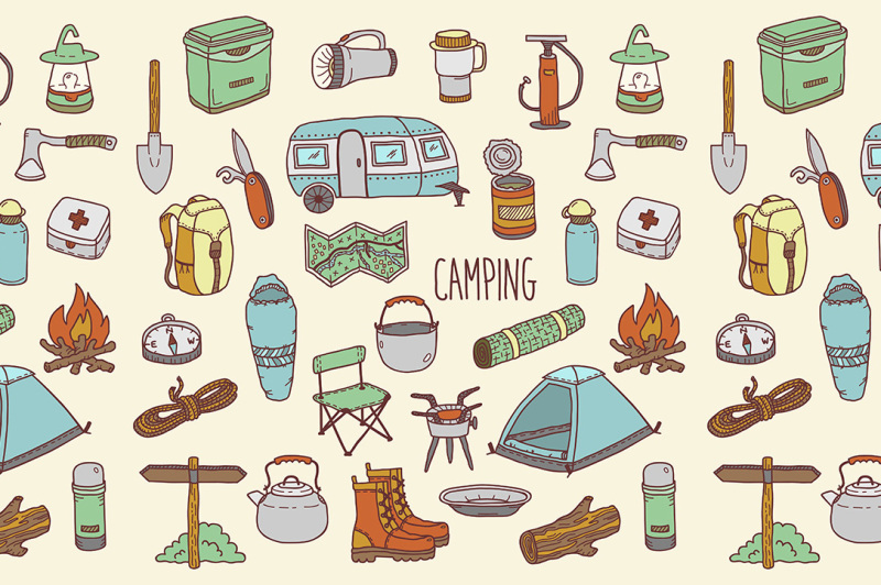 hand-drawn-camping-icons-and-pattern