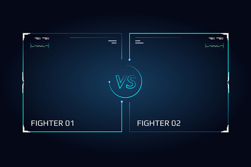 versus-screen-design-announcement-of-a-two-fighters