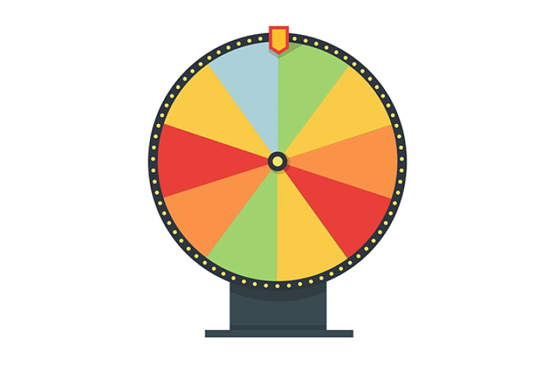 Fortune wheel in flat style. Blank template. Game money, winner play