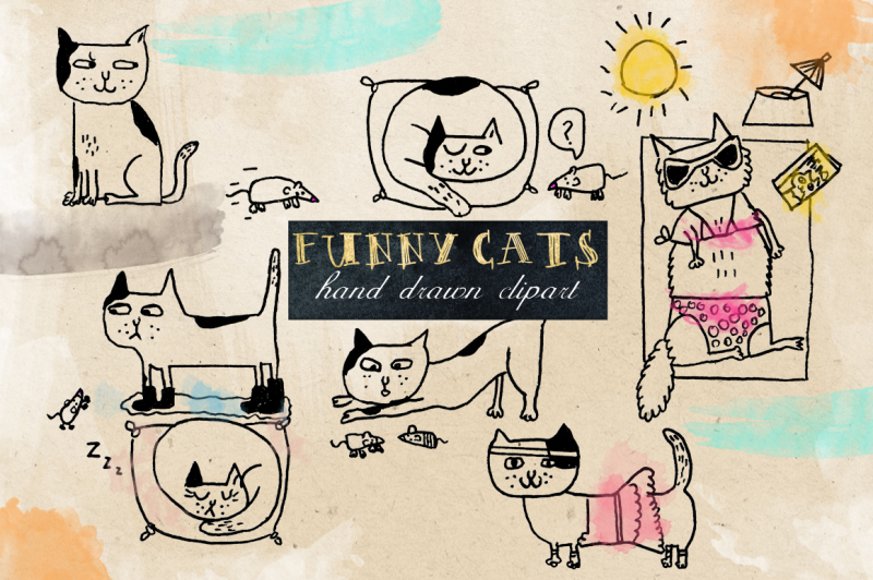 funny-cats-handwritten-clipart