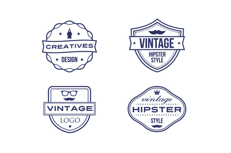retro-logos-badges-set