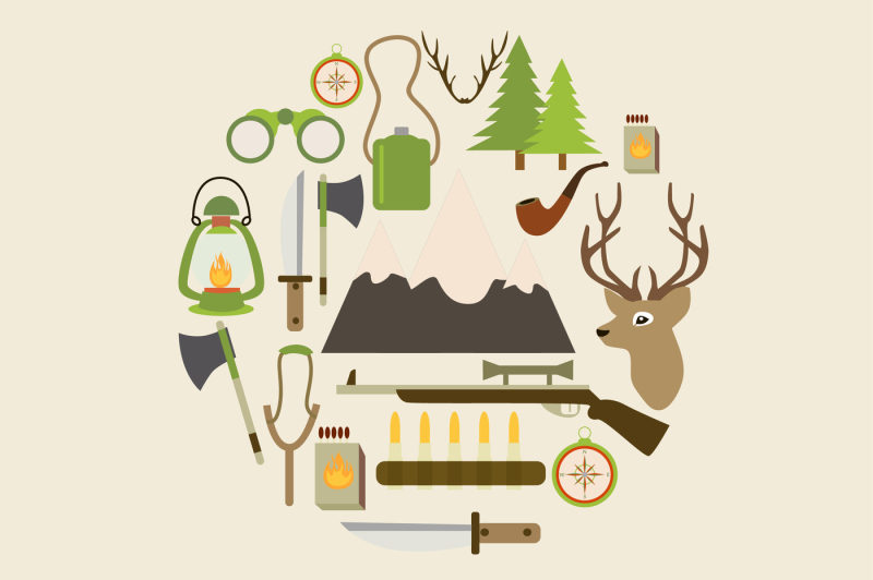 hunting-icons-set