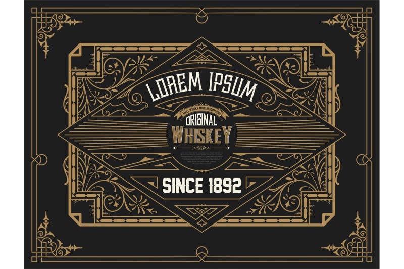 old-whiskey-label-with-vintage-frame