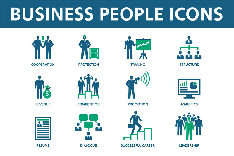 business-people-vector-icons-set