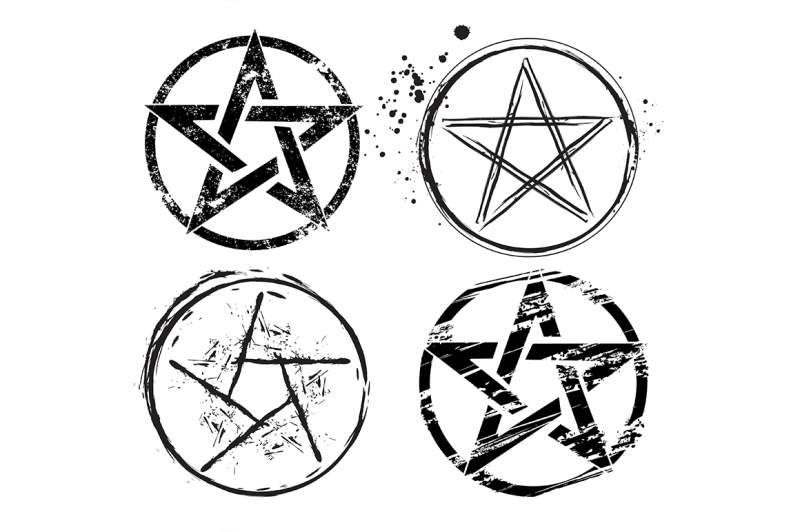 set-of-painted-pentagrams