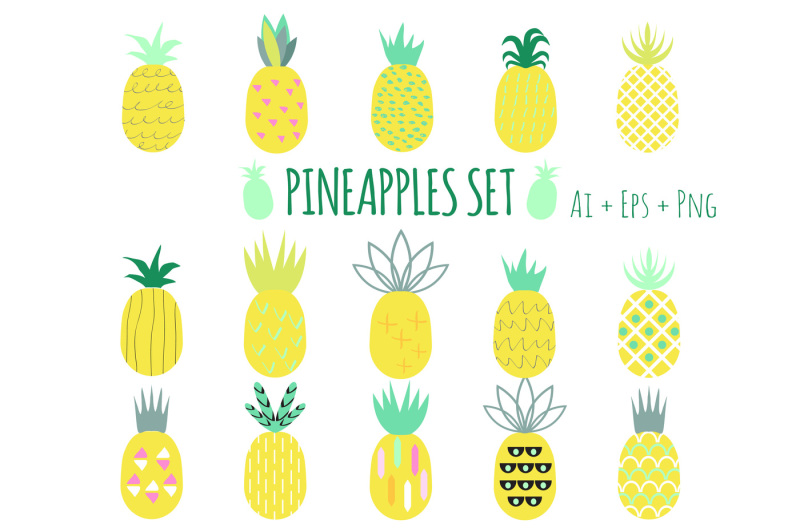 creative-pineapples-set-vector