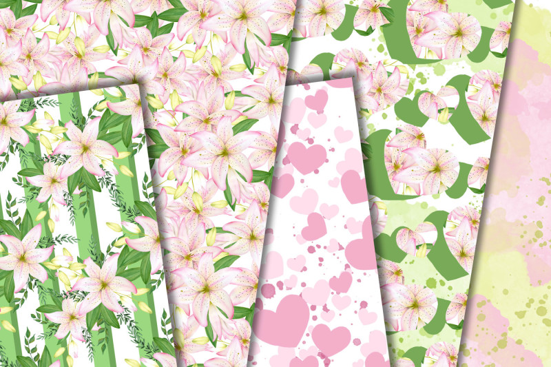 spring-lily-digital-paper