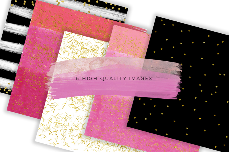 black-and-pink-gold-paper-scrapbook-paper-hot-pink-black-gold-paper-gold-glitter-ombre-digital-scrapbooking-paper-digital-gold-background