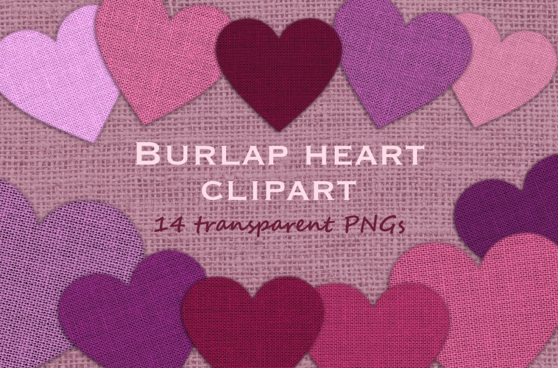 burlap-hearts-clipart