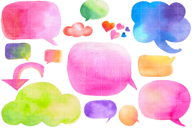 watercolor-clip-art-speech-bubbles