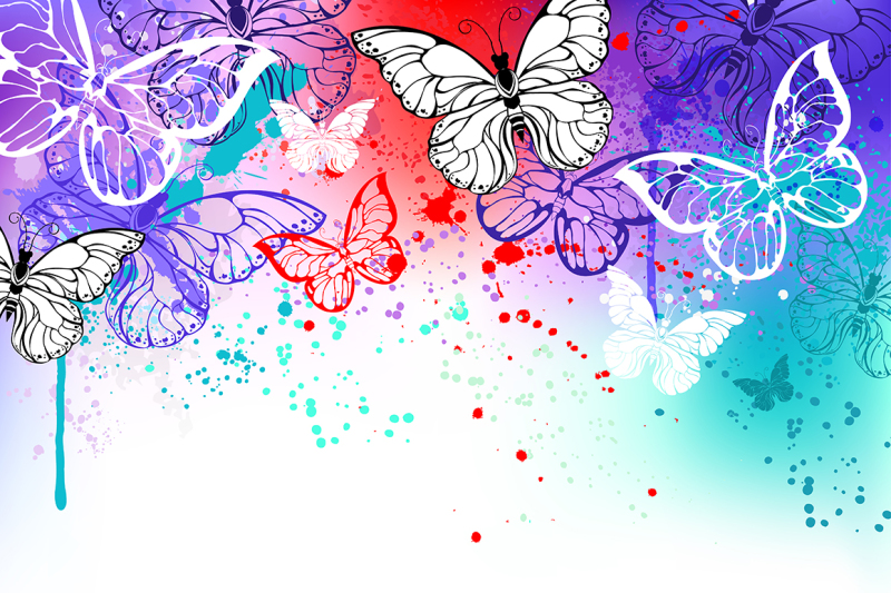 butterflies-on-watercolor