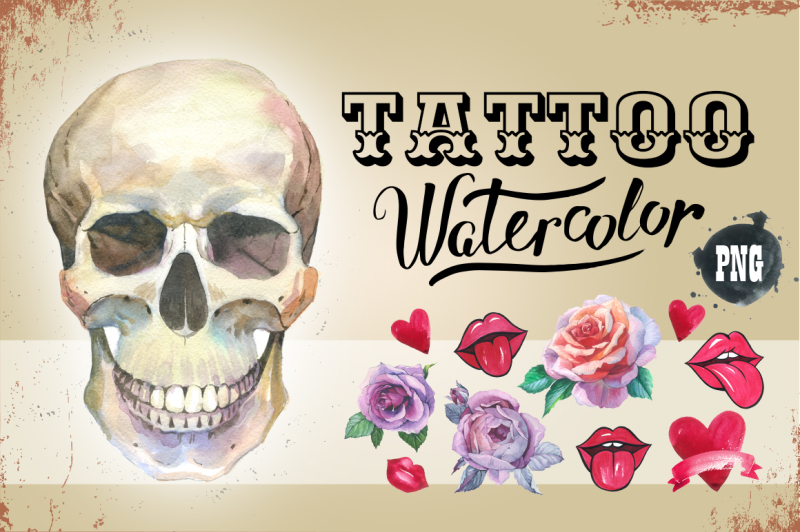 tattoo-png-watercolor-set-skull
