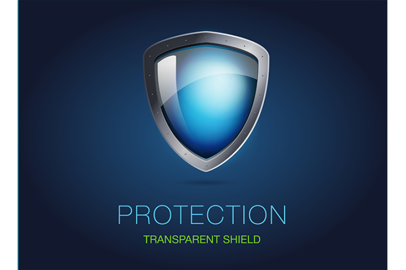 realistic-metal-shield-with-transparent-armored-glass