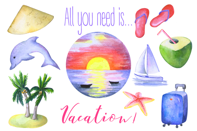 vacation-time-watercolor-clipart