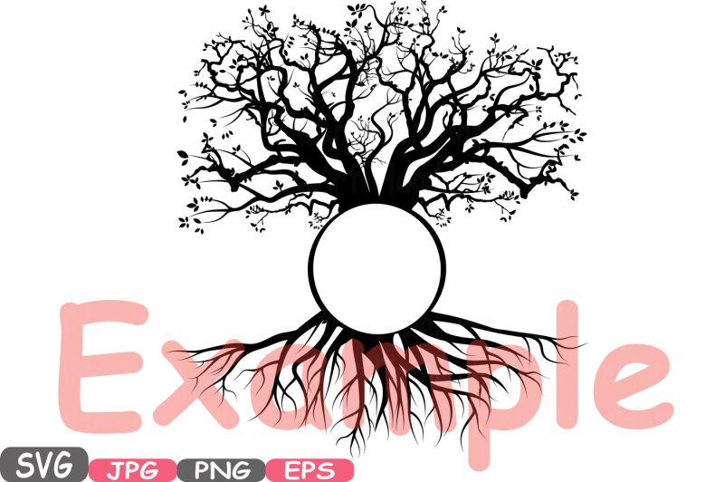 family-tree-split-circle-silhouette-svg-cutting-files-family-tree-deep-roots-branches-monogram-word-art-clipart-vinyl-family-is-love-597s