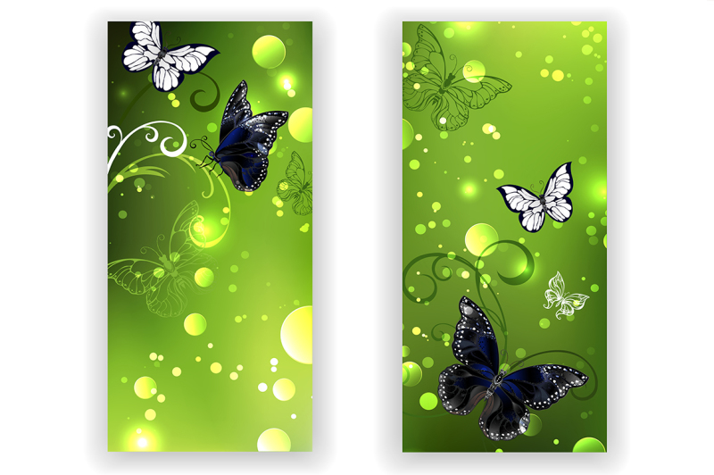 two-green-banners-with-butterflies