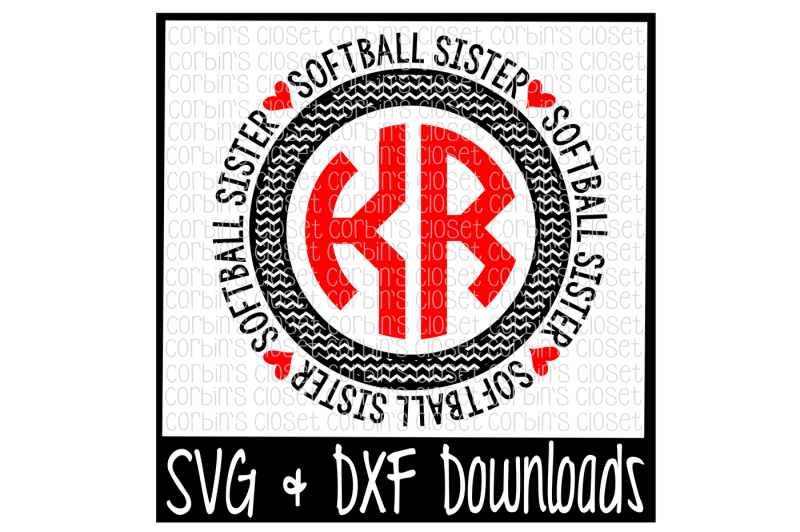 softball-sister-svg-softball-sister-circle-monogram-cut-file