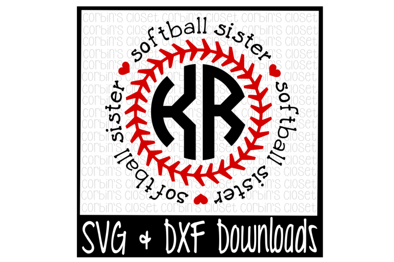 softball-sister-svg-softball-sister-circle-monogram-cut-file