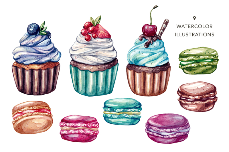 cupcakes-and-macaroons-illustrations