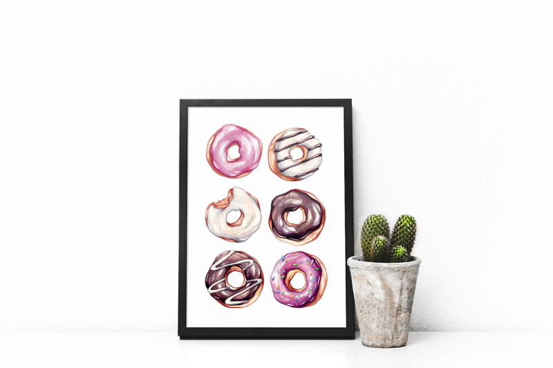 donuts-watercolor-illustrations