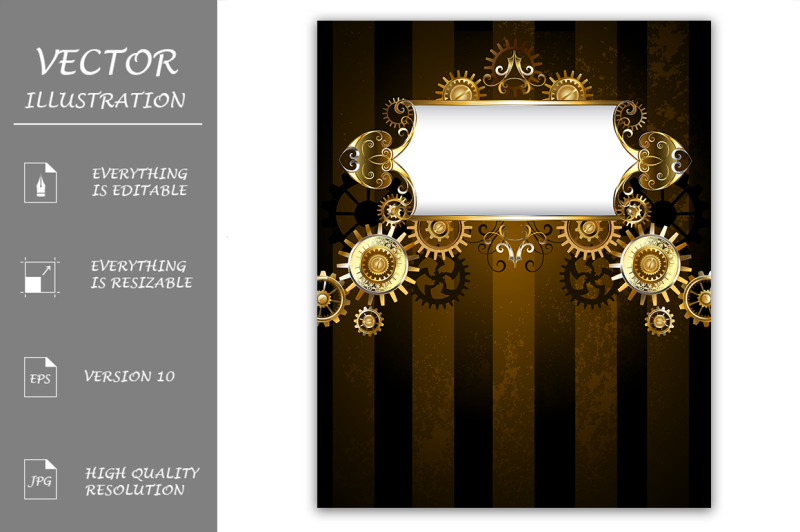 patterned-banner-with-gears-steampunk