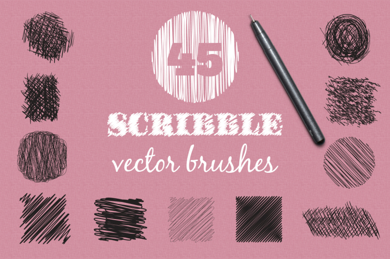 vector-scribble-brushes-set