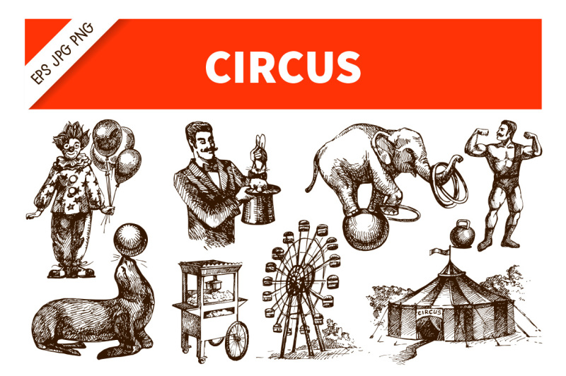 hand-draw-sketch-circus-vector-set