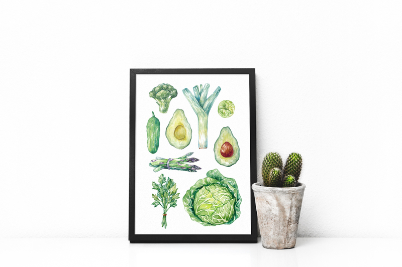 green-vegetables-watercolor-bundle