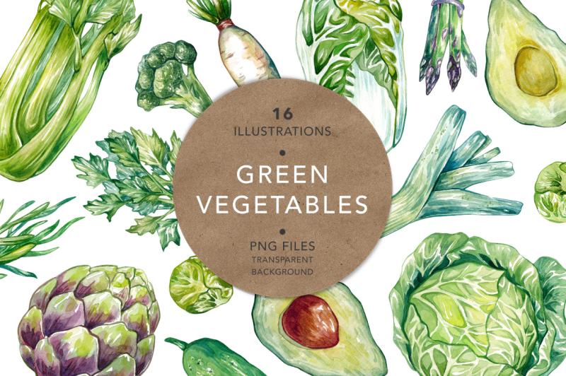 green-vegetables-watercolor-bundle