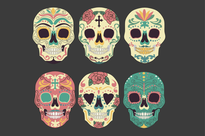 mexican-hand-drawn-set