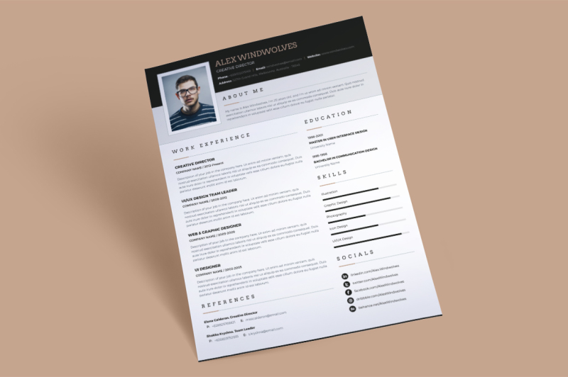 dark-classy-resume-3-pages
