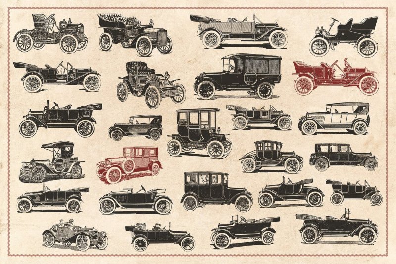 100-vintage-vehicles-vector