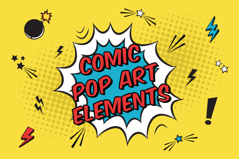 Set of comic pop art elements By Eireen's Art