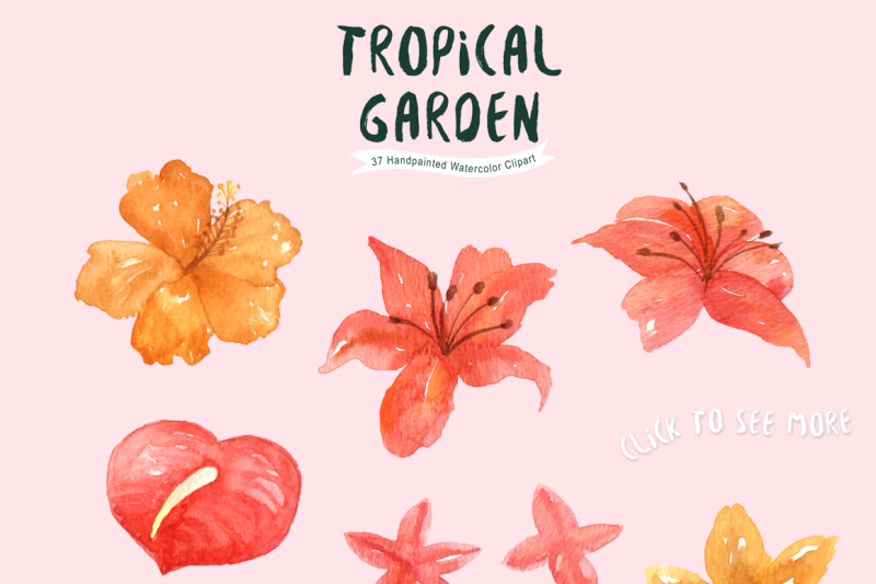 tropical-garden-watercolor-clipart