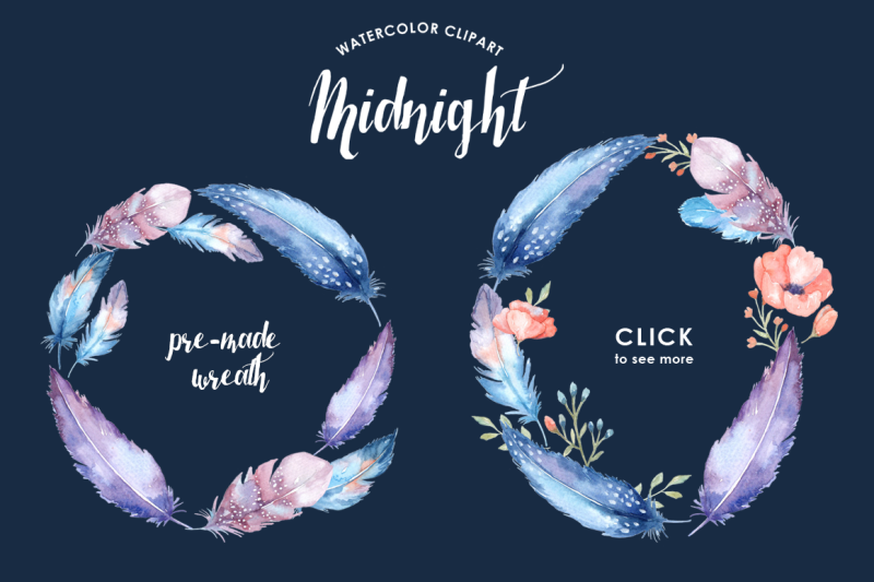 midnight-watercolor-cliparts