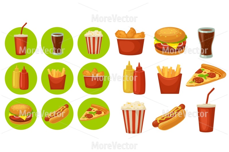 set-fast-food-icon-and-seamless-pattern