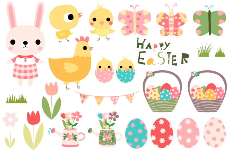 cute-easter-clipart-set-easter-bunny-clipart-basket-peeps-eggs-banner