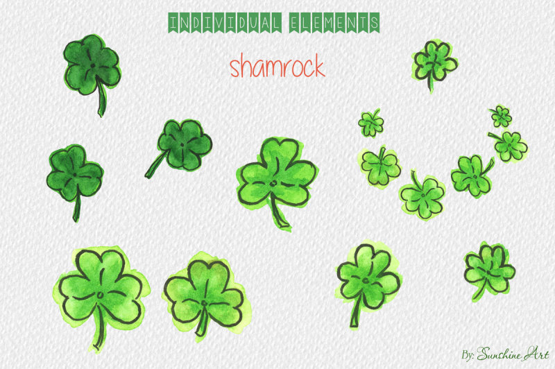 Download Saint Patrick's Day -Watercolor Clipart Kit By Sunshine ...