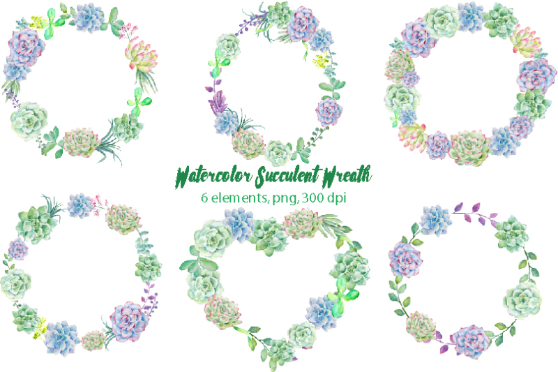 watercolor-succulent-wreath