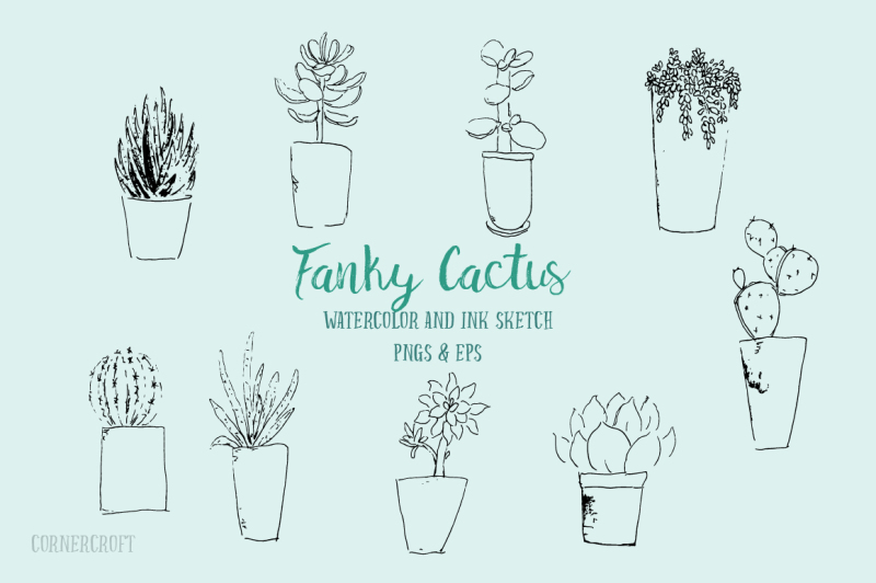 watercolor-funky-cactus