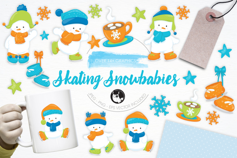 skating-snowbabies-graphics-and-illustrations