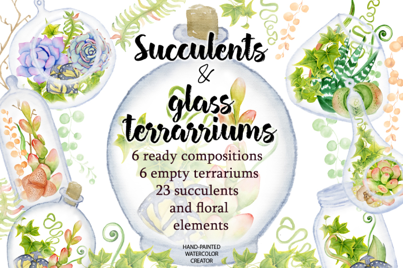 watercolor-succulents-and-cactus-glass-terrariums-creator-cactus-clipart-hand-painted-clipart-succulents-clip-art