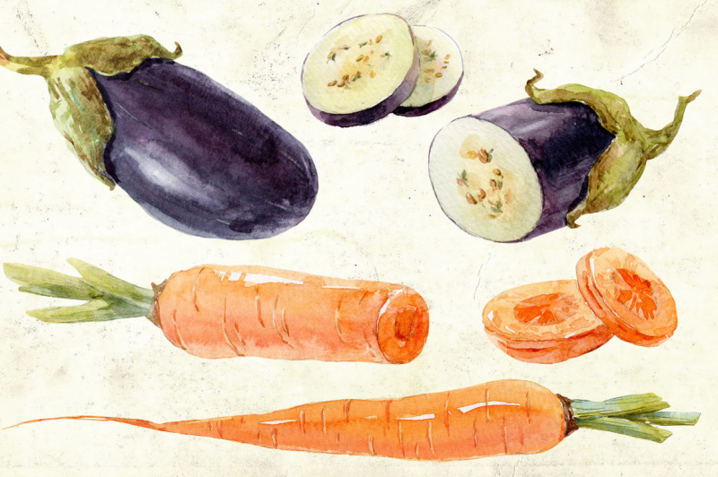 watercolor-vegetables-vector-psd-png